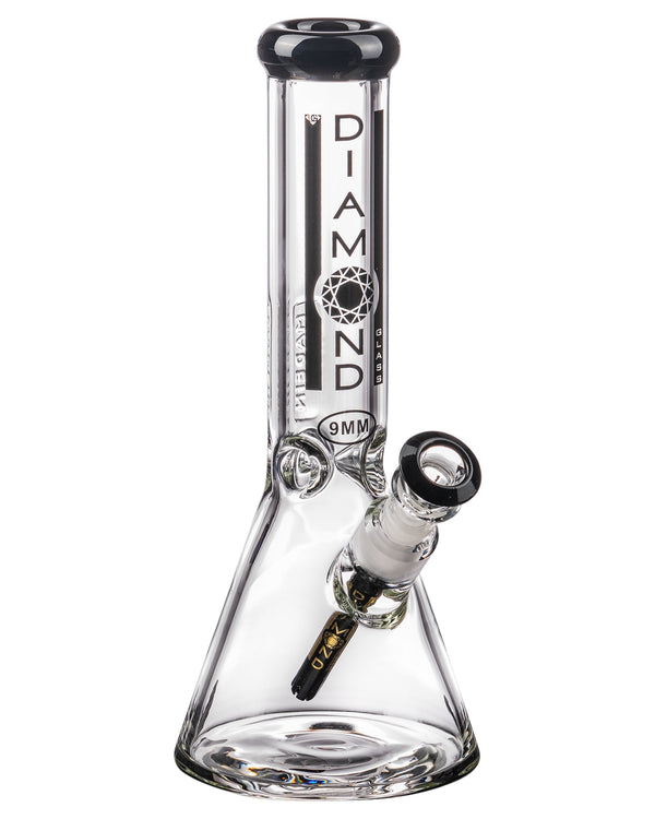 Diamond Glass 11" 9mm Thick Beaker Bong Black