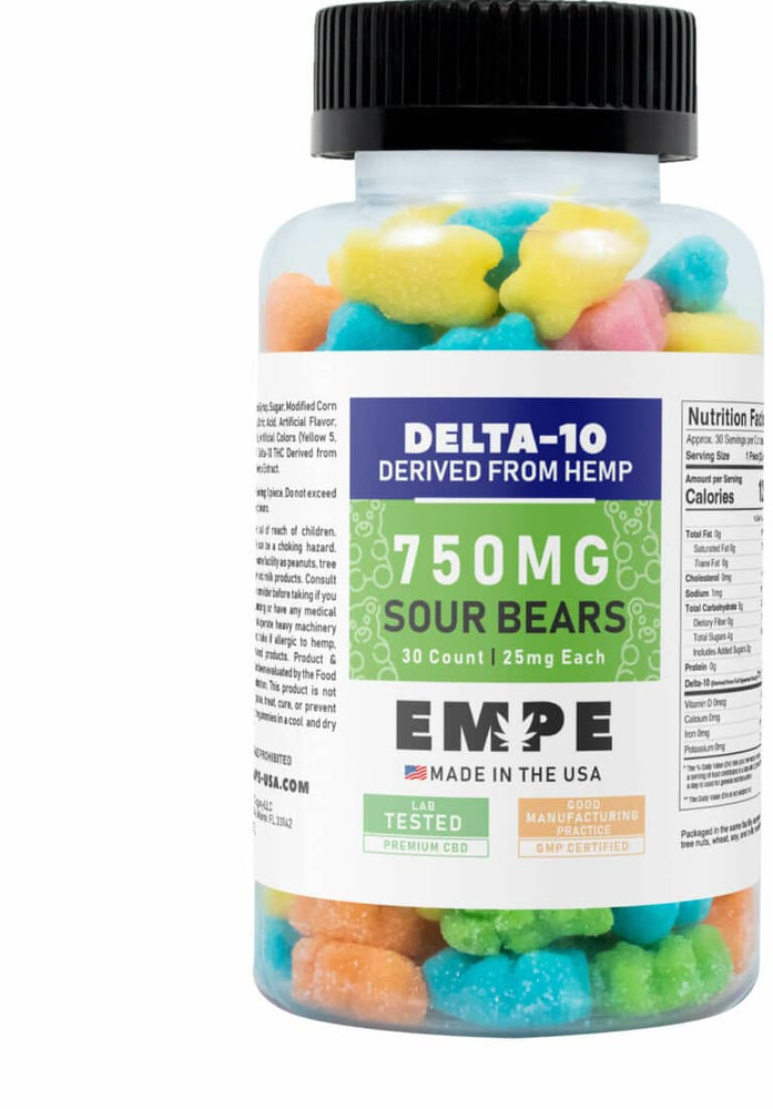 Delta-10 Sour Bears Gummies 750mg – 30 ct