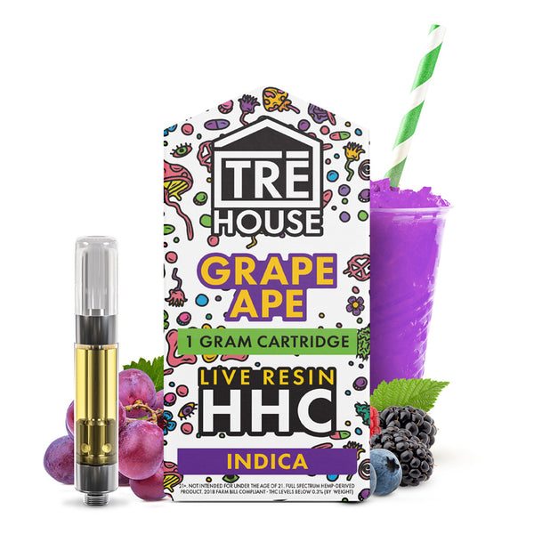 Live Resin HHC Cartridge – Grape Ape – Indica 1g