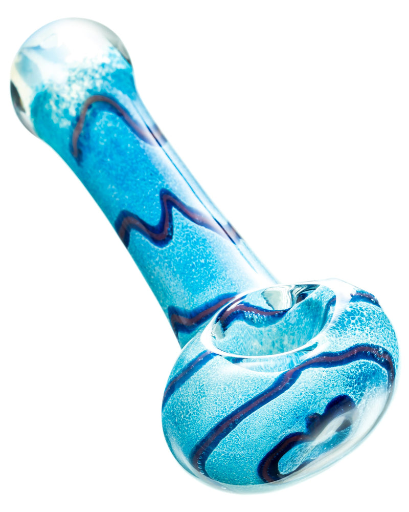 Fritted Spoon Pipe with Swirl Accents