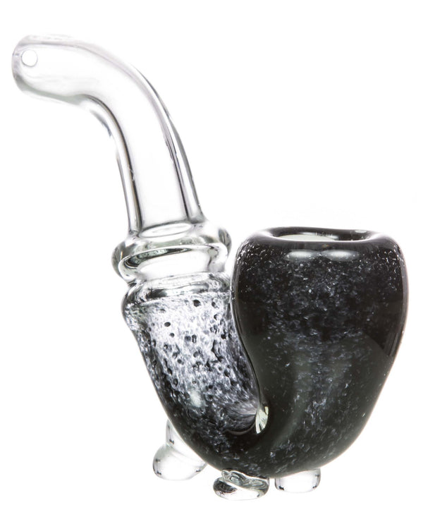 black standing colored glass sherlock pipe