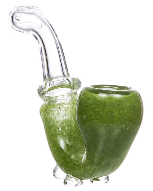 green standing colored glass sherlock pipe
