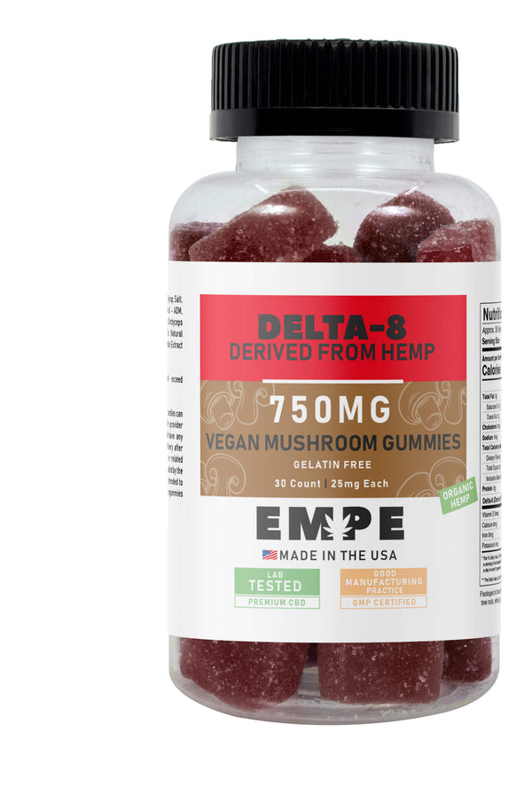 Delta-8 Infused Mushroom Vegan Gummies – 750mg