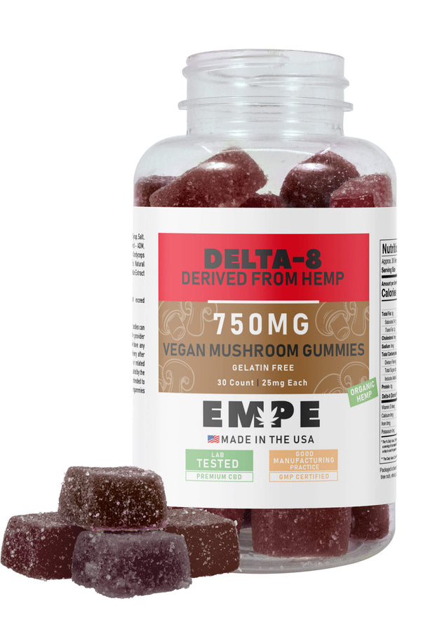 Delta-8 Infused Mushroom Vegan Gummies – 750mg