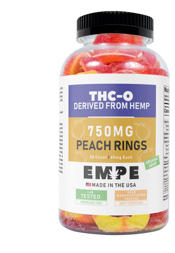 THC-O Sour Peach Ring Gummies – 750mg